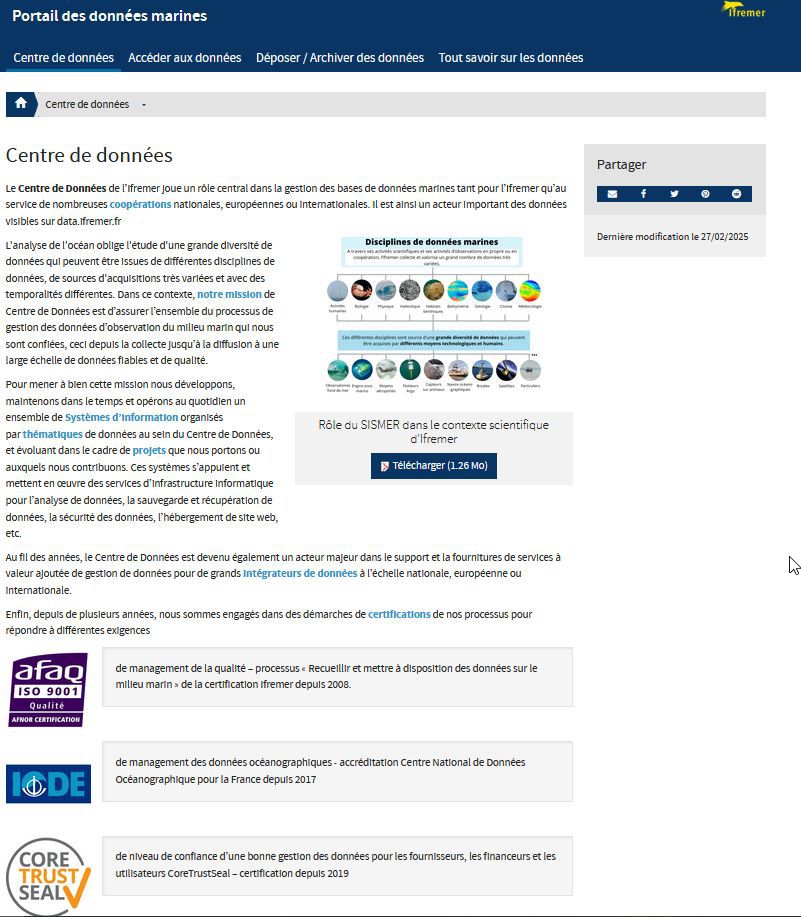 Nouvelle page centre de données